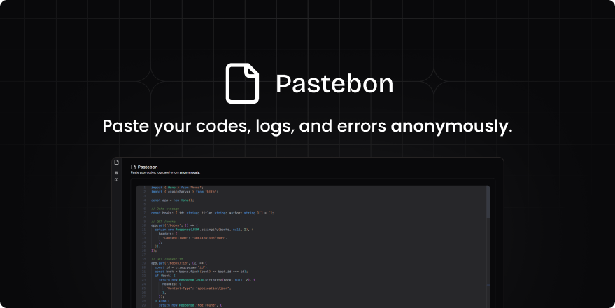 Pastebon - Paste your codes, logs, and errors anonymously.